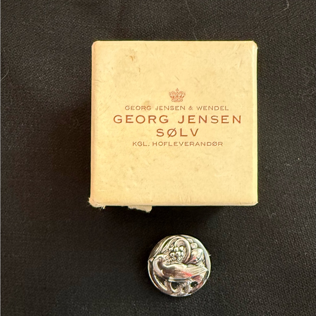 Georg Jensen Vintage Sterling Silver Collar/Pin Brooch With Box